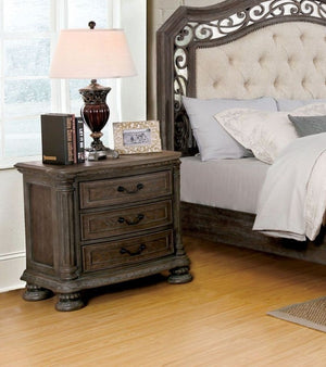 English Elm Traditional Bolingbrook 3-Drawer Nightstand with Framed Detail, Pine Veneer Finish, Knob Hardware Natural,Rustic 34 L x 22 W x 32 H B011P233657