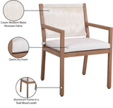 Maui Cream Water Resistant Fabric Outdoor Patio Dining Arm Chair 362Cream-AC Meridian Furniture