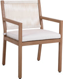 Maui Cream Water Resistant Fabric Outdoor Patio Dining Arm Chair 362Cream-AC Meridian Furniture