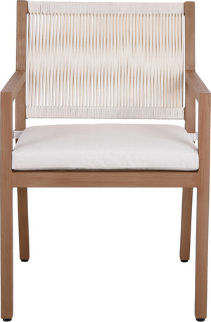 Maui Cream Water Resistant Fabric Outdoor Patio Dining Arm Chair 362Cream-AC Meridian Furniture