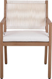 Maui Cream Water Resistant Fabric Outdoor Patio Dining Arm Chair 362Cream-AC Meridian Furniture