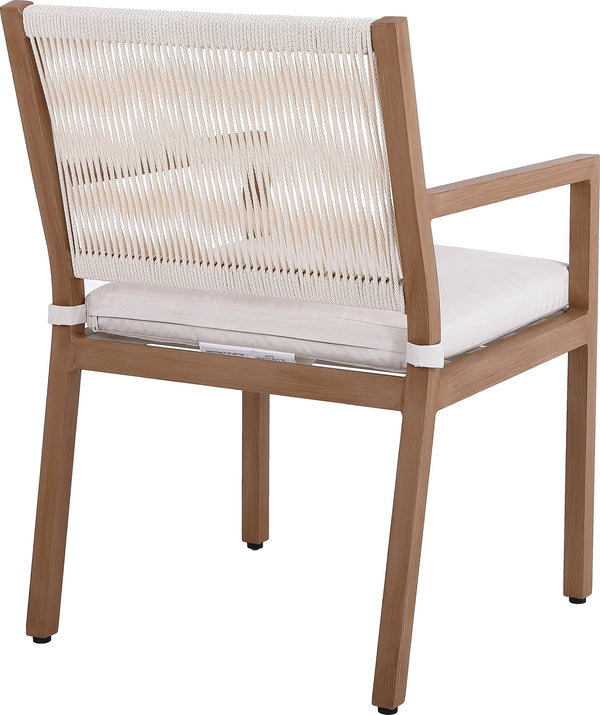 Maui Cream Water Resistant Fabric Outdoor Patio Dining Arm Chair 362Cream-AC Meridian Furniture