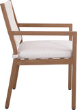 Maui Cream Water Resistant Fabric Outdoor Patio Dining Arm Chair 362Cream-AC Meridian Furniture