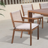 Maui Cream Water Resistant Fabric Outdoor Patio Dining Arm Chair 362Cream-AC Meridian Furniture