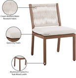 Maui Cream Water Resistant Fabric Outdoor Patio Dining Side Chair 362Cream-SC Meridian Furniture