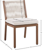 Maui Cream Water Resistant Fabric Outdoor Patio Dining Side Chair 362Cream-SC Meridian Furniture