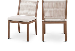 Maui Cream Water Resistant Fabric Outdoor Patio Dining Side Chair 362Cream-SC Meridian Furniture