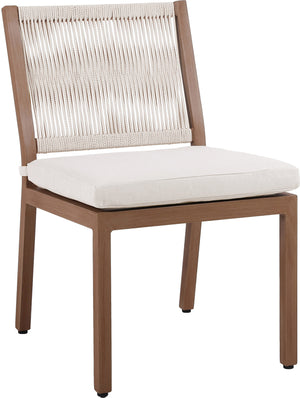 Maui Cream Water Resistant Fabric Outdoor Patio Dining Side Chair 362Cream-SC Meridian Furniture