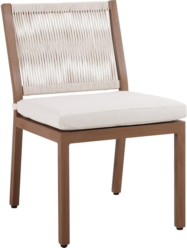 Maui Cream Water Resistant Fabric Outdoor Patio Dining Side Chair 362Cream-SC Meridian Furniture