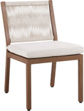 Maui Cream Water Resistant Fabric Outdoor Patio Dining Side Chair 362Cream-SC Meridian Furniture