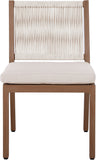 Maui Cream Water Resistant Fabric Outdoor Patio Dining Side Chair 362Cream-SC Meridian Furniture