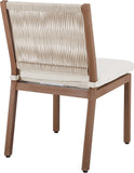 Maui Cream Water Resistant Fabric Outdoor Patio Dining Side Chair 362Cream-SC Meridian Furniture