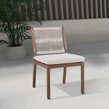 Maui Cream Water Resistant Fabric Outdoor Patio Dining Side Chair 362Cream-SC Meridian Furniture