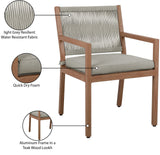 Maui Grey Water Resistant Fabric Outdoor Patio Dining Arm Chair 362Grey-AC Meridian Furniture