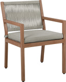 Maui Grey Water Resistant Fabric Outdoor Patio Dining Arm Chair 362Grey-AC Meridian Furniture