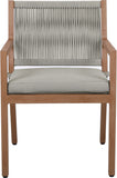 Maui Grey Water Resistant Fabric Outdoor Patio Dining Arm Chair 362Grey-AC Meridian Furniture