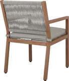 Maui Grey Water Resistant Fabric Outdoor Patio Dining Arm Chair 362Grey-AC Meridian Furniture