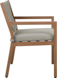 Maui Grey Water Resistant Fabric Outdoor Patio Dining Arm Chair 362Grey-AC Meridian Furniture