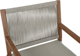 Maui Grey Water Resistant Fabric Outdoor Patio Dining Arm Chair 362Grey-AC Meridian Furniture