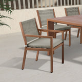 Maui Grey Water Resistant Fabric Outdoor Patio Dining Arm Chair 362Grey-AC Meridian Furniture