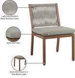 Maui Grey Water Resistant Fabric Outdoor Patio Dining Side Chair 362Grey-SC Meridian Furniture