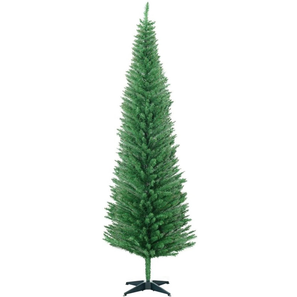 English Elm Snow Flocked Pink Pencil Artificial Christmas Tree for Entryway or Bedroom Corner T3971P414701