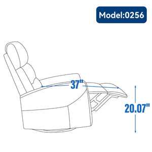 English Elm Manual Rocker Recliner with 360 Swivel Fabric Upholstery for Living Room Comfort W3224P289294