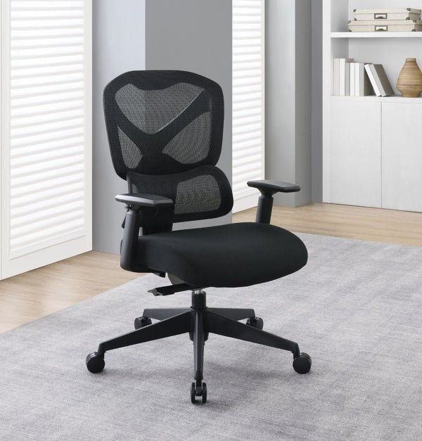 OSP Home Furnishings Mesh Back Ergonomic Manager Chair with Lumbar Support Adjustable Arms and Synchro Tilt 71142-3