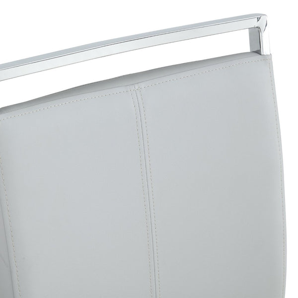 English Elm Table Modern Marble Dining Set - 71"X35.4" Tempered Glass With 6 Light Gray Pu Chairs & Silver Legs W1151S02120-GIGA