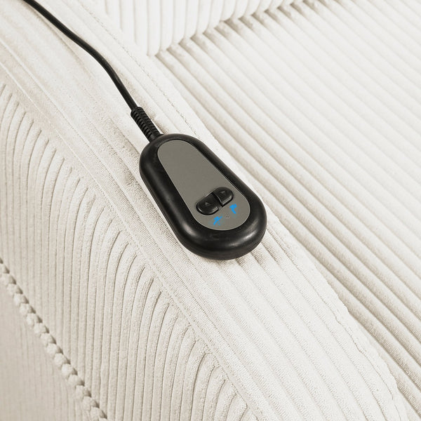 English Elm Contemporary Power Lift Chair Recliner with Plush Corduroy, Foam-Over-Coil Support & Side Pocket Beige 31 L x 29 W x 24 H B011P395829