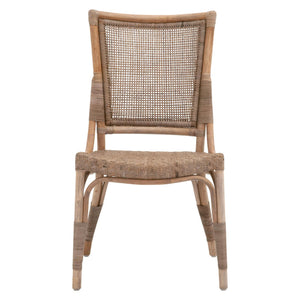 Essentials for Living Luna Rattan Dining Chair Set Handcrafted Herringbone Woven Seat for Elegant Rooms 3634.MG-MG