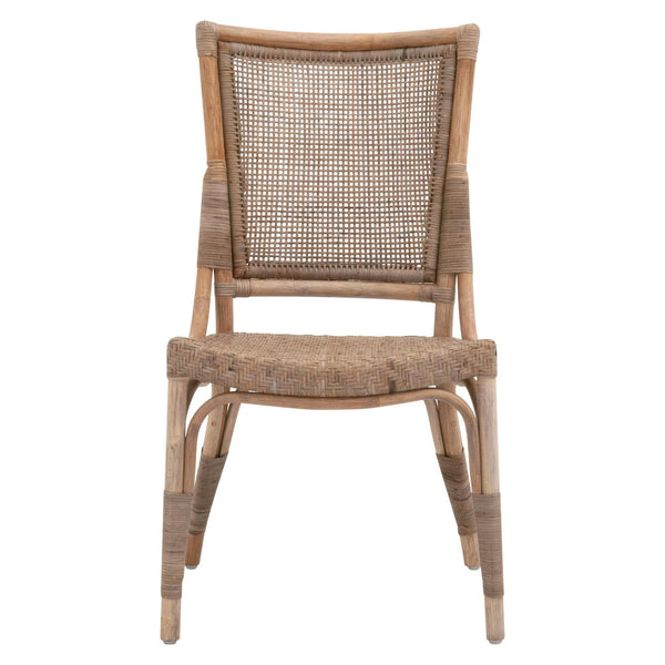 Essentials for Living Luna Rattan Dining Chair Set Handcrafted Herringbone Woven Seat for Elegant Rooms 3634.MG-MG