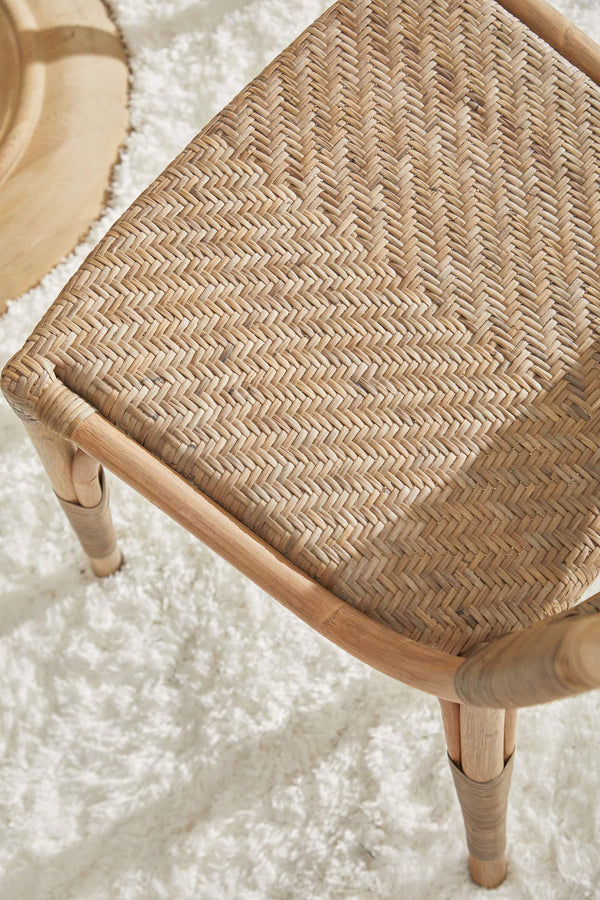 Essentials for Living Luna Rattan Dining Chair Set Handcrafted Herringbone Woven Seat for Elegant Rooms 3634.MG-MG