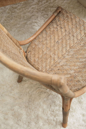 Essentials for Living Luna Rattan Dining Chair Set Handcrafted Herringbone Woven Seat for Elegant Rooms 3634.MG-MG