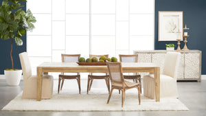 Essentials for Living Luna Rattan Dining Chair Set Handcrafted Herringbone Woven Seat for Elegant Rooms 3634.MG-MG