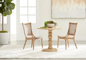 Essentials for Living Luna Rattan Dining Chair Set Handcrafted Herringbone Woven Seat for Elegant Rooms 3634.MG-MG