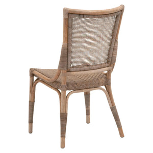 Essentials for Living Luna Rattan Dining Chair Set Handcrafted Herringbone Woven Seat for Elegant Rooms 3634.MG-MG