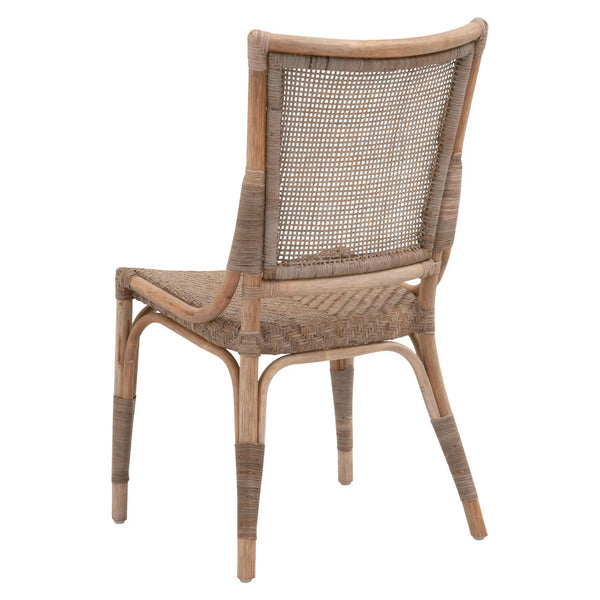 Essentials for Living Luna Rattan Dining Chair Set Handcrafted Herringbone Woven Seat for Elegant Rooms 3634.MG-MG