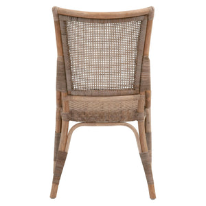 Essentials for Living Luna Rattan Dining Chair Set Handcrafted Herringbone Woven Seat for Elegant Rooms 3634.MG-MG