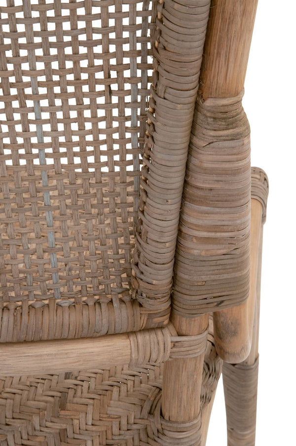 Essentials for Living Luna Rattan Dining Chair Set Handcrafted Herringbone Woven Seat for Elegant Rooms 3634.MG-MG