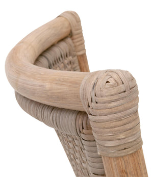 Essentials for Living Luna Rattan Dining Chair Set Handcrafted Herringbone Woven Seat for Elegant Rooms 3634.MG-MG