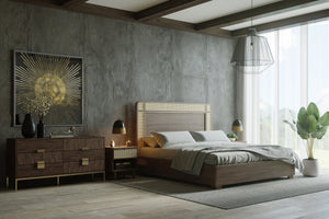 Sunpan Jade Dresser: Stunning Acacia Wood Design with Six Drawers for Elegant Bedroom Storage Solutions Antique Brass / Dark Mango