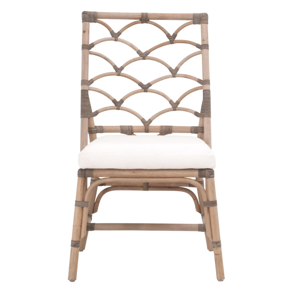 Essentials for Living Crescent Hand-shaped Rattan Dining Chair Set Coastal Bohemian Tropical Style 3635.MG-MG/BLCH