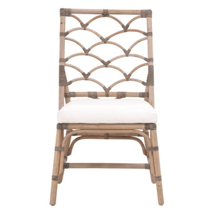 Essentials for Living Crescent Hand-shaped Rattan Dining Chair Set Coastal Bohemian Tropical Style 3635.MG-MG/BLCH