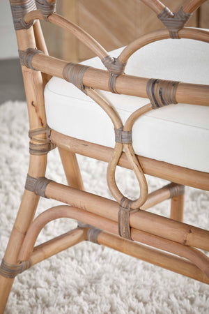 Essentials for Living Crescent Hand-shaped Rattan Dining Chair Set Coastal Bohemian Tropical Style 3635.MG-MG/BLCH