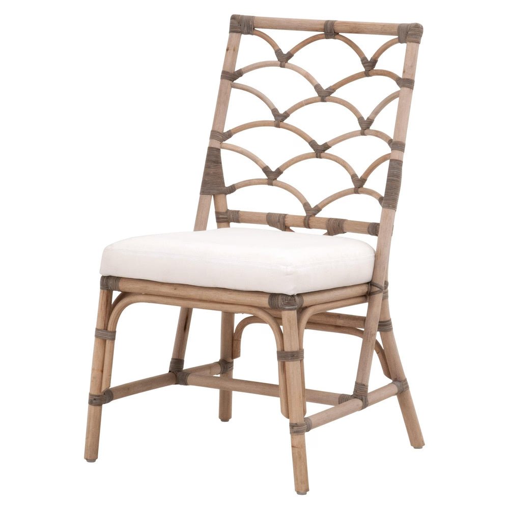 Essentials for Living Crescent Hand-shaped Rattan Dining Chair Set Coastal Bohemian Tropical Style 3635.MG-MG/BLCH