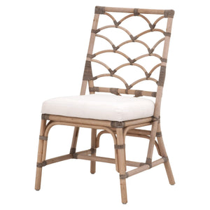 Essentials for Living Crescent Hand-shaped Rattan Dining Chair Set Coastal Bohemian Tropical Style 3635.MG-MG/BLCH