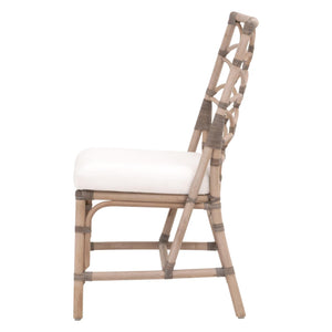 Essentials for Living Crescent Hand-shaped Rattan Dining Chair Set Coastal Bohemian Tropical Style 3635.MG-MG/BLCH