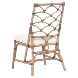 Essentials for Living Crescent Hand-shaped Rattan Dining Chair Set Coastal Bohemian Tropical Style 3635.MG-MG/BLCH
