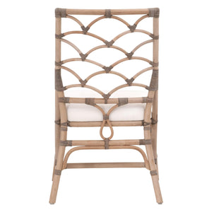 Essentials for Living Crescent Hand-shaped Rattan Dining Chair Set Coastal Bohemian Tropical Style 3635.MG-MG/BLCH